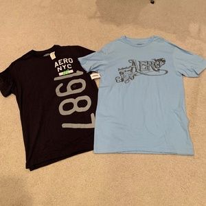 2 New Aeropostale Men's Short Sleeve T-shirts Sz M